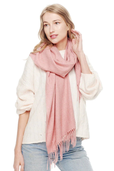 Cashmere Oblong Scarf with Fringe