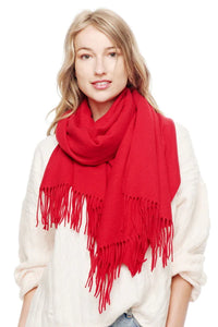 Cashmere Oblong Scarf with Fringe