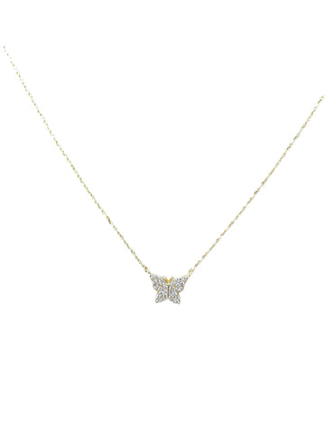 Butterfly Necklace with CZ Detail