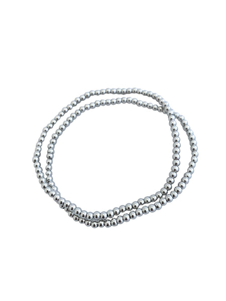 3mm Gold or Silver Ball Stretch Bracelet
