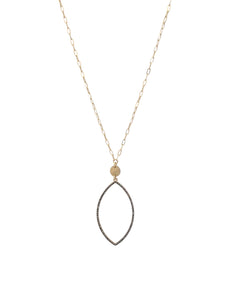 Long Paperclip Chain with Oval Charm