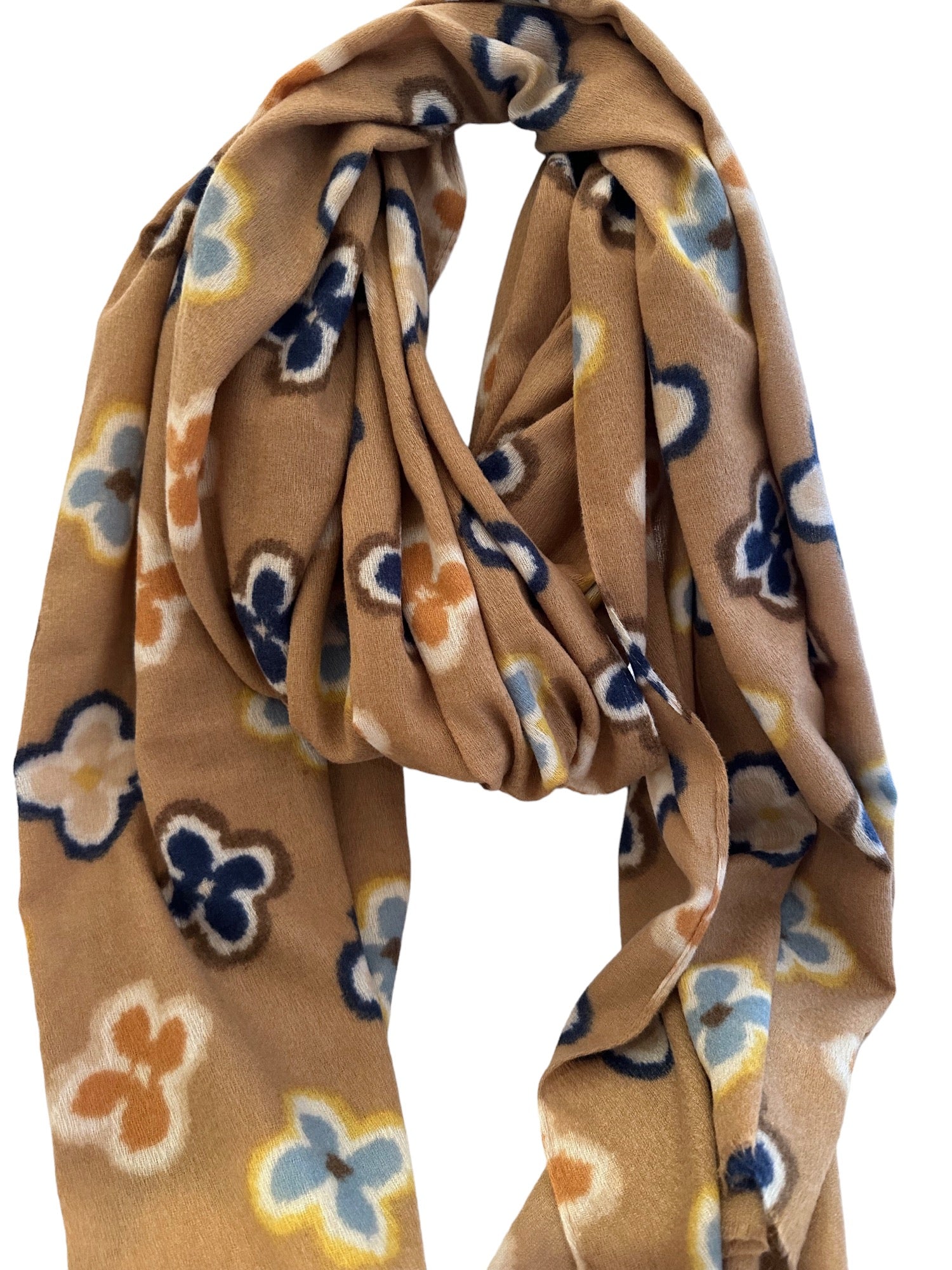 Clover Print Cashmere Feel Scarf
