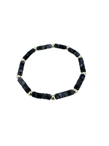 Colorful Beads with 4mm Gold Ball Stretch Bracelets
