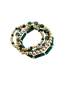 Dark Green Bracelet Set - 4 pieces