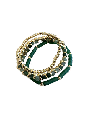 Soft Green Bracelet Set = 4 pieces