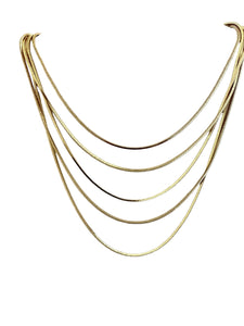 5 Chain Shiny Gold Necklace