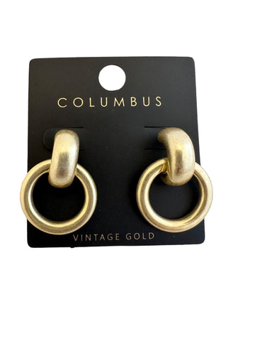 Classic Vintage Gold Circle Hoop Earrings