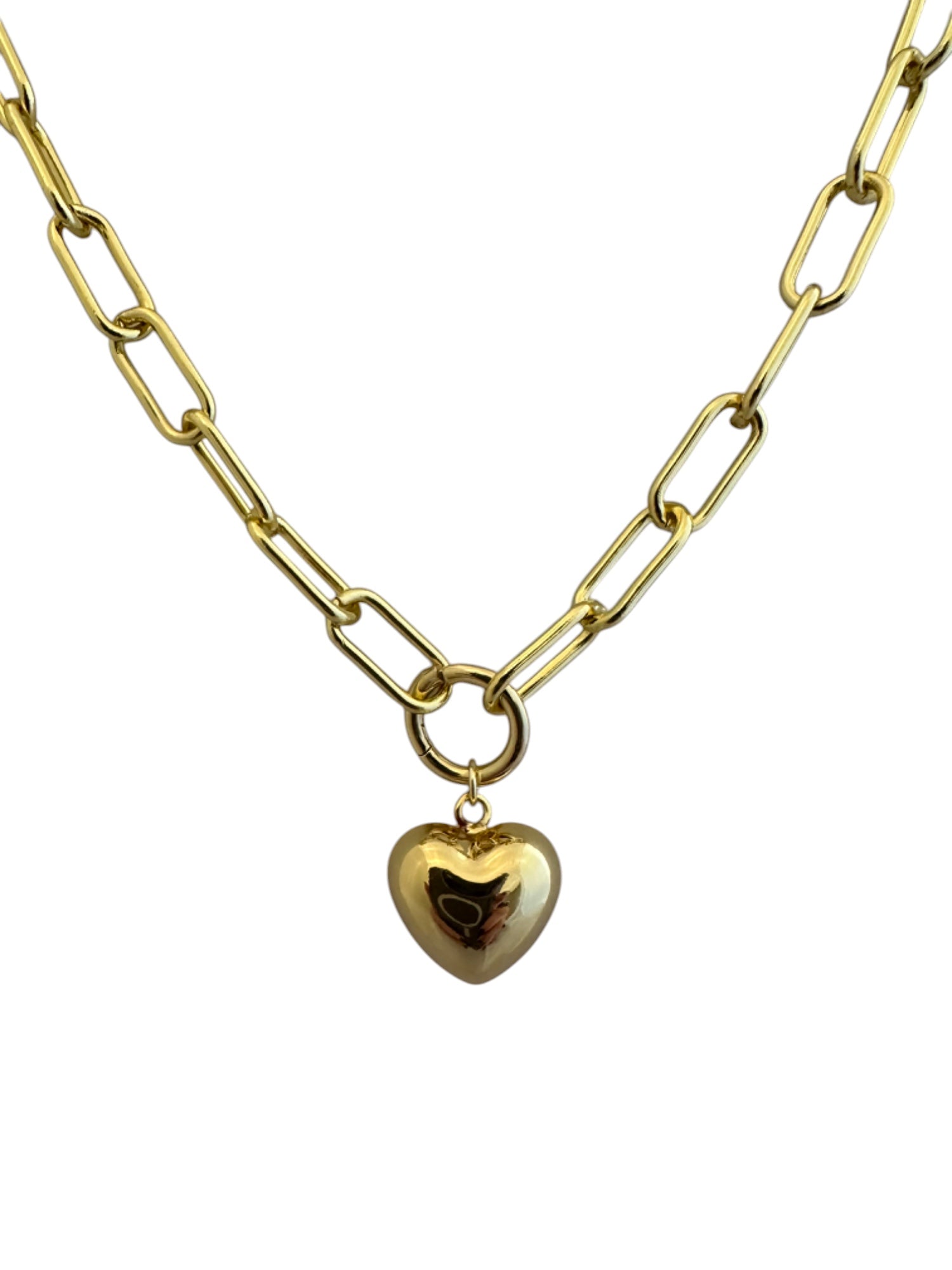 Chunky Gold Puffy Heart