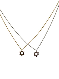 Solid Star of David Necklace in Gold or Silver