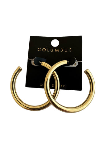 Thick Chunky Light Weight Gold Hoop Earrings