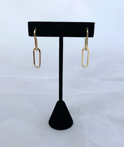 Gold Paperclip Earrings - 2 Links
