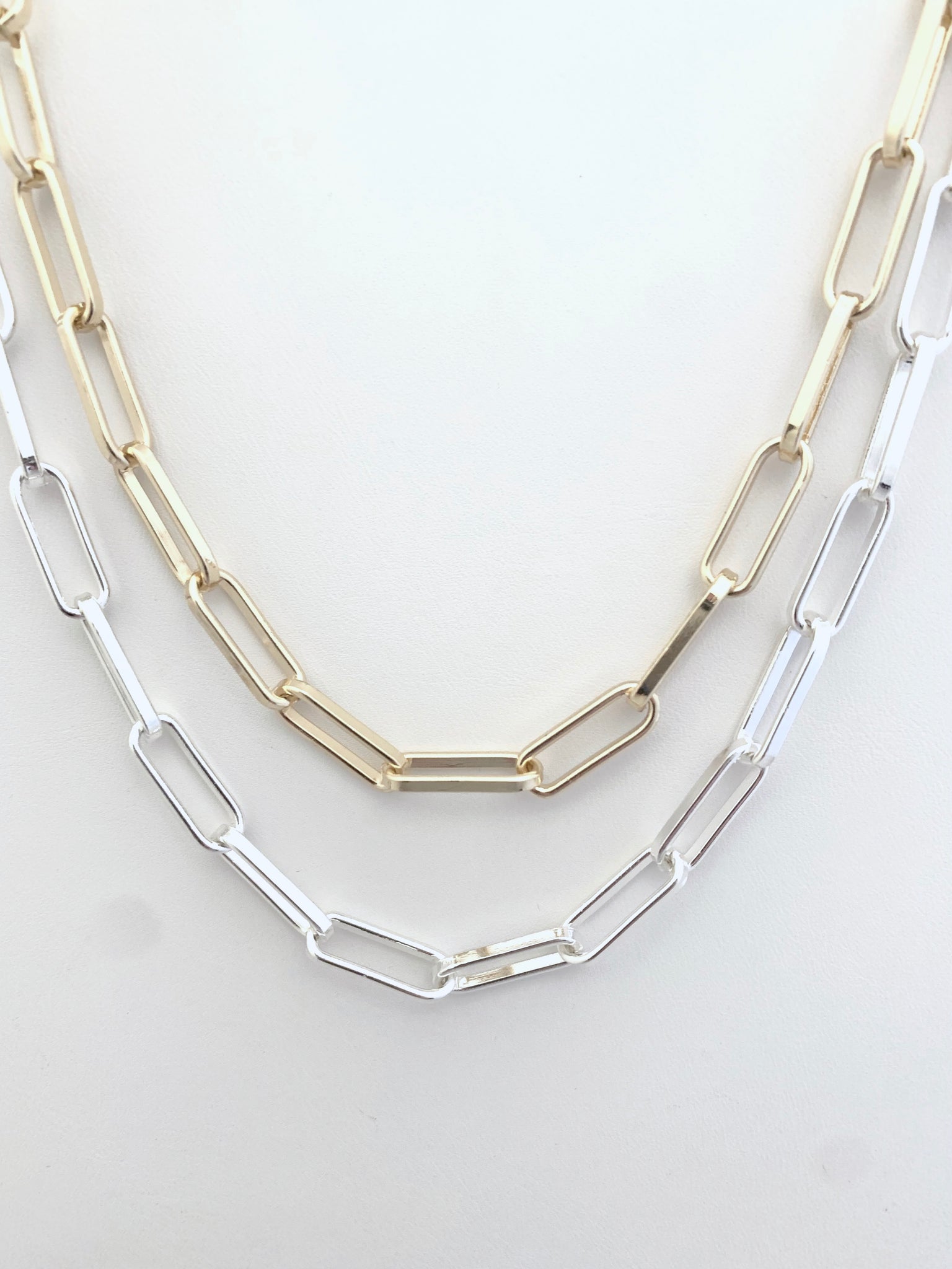 Chunky Short Paperclip Chain in Gold or Silver