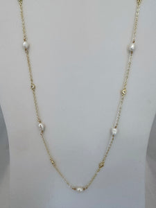 Diamonds (CZ) by the Yard with Fresh Water Pearls