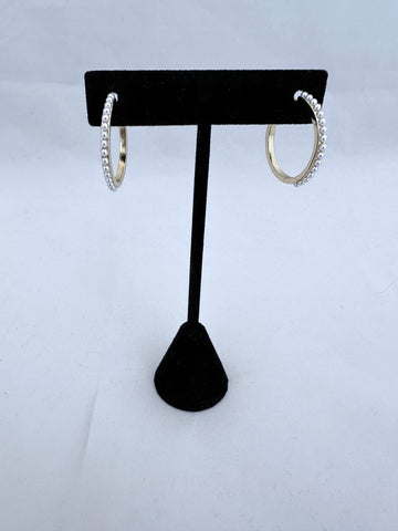 Gold Hoop with Pearl Details
